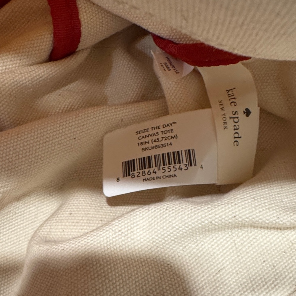 Kate Spade Canvas Tote Bag - Seize The Day NWT - Picture 5 of 6